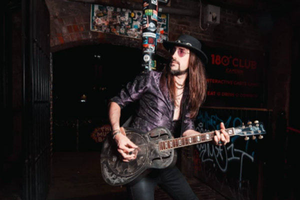 a man playing guitar