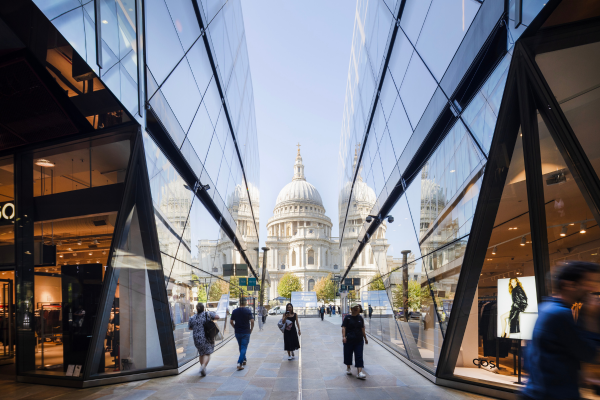 One New Change with st paul's cathederal in the background