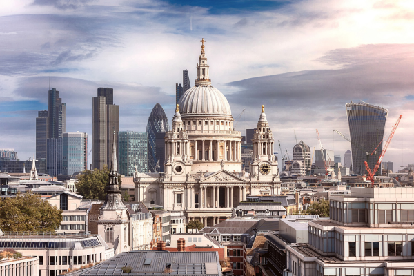 aerial view of st paul's cathederal 