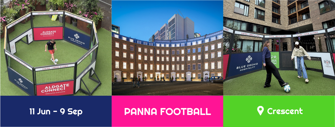 panna football at the crescent london from 11 june to 17 september banner